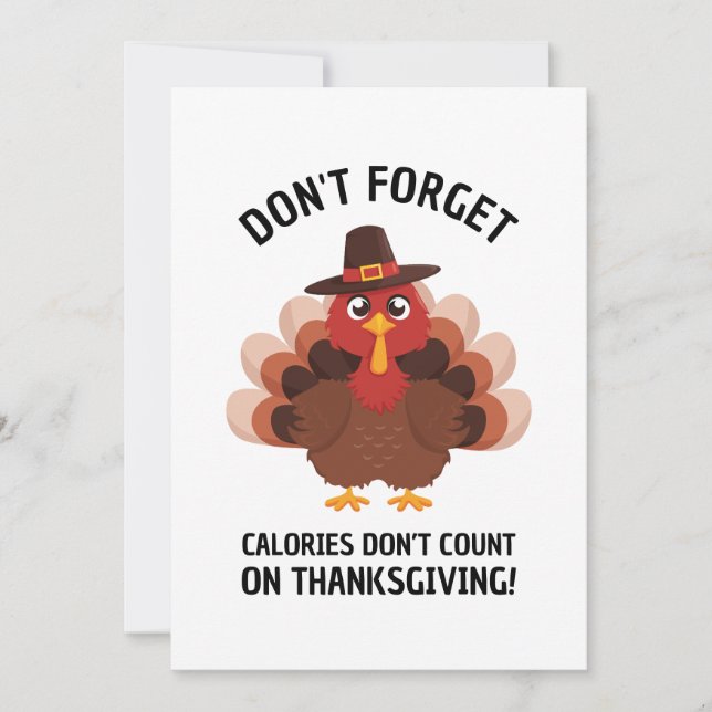 Tarjeta Festiva Thanksgiving Turkey Humor Funny Fall Joke (Anverso)
