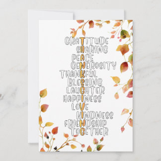 Tarjeta Festiva Thanksgiving Typography of Gratitude and Joy