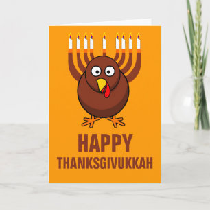 Tarjeta Festiva Thanksgivukkah feliz 2013