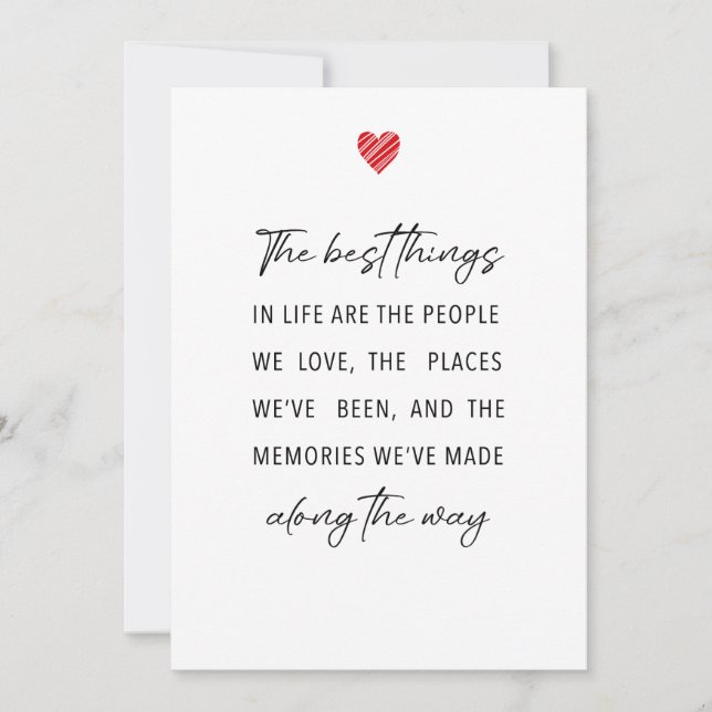 Tarjeta Festiva The Best Things in Life | Heartfelt Festive  (Anverso)