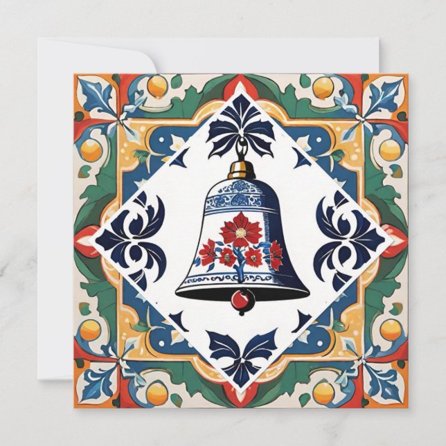 Tarjeta Festiva The Christmas Bell in the Tropical Moonlight (Anverso)