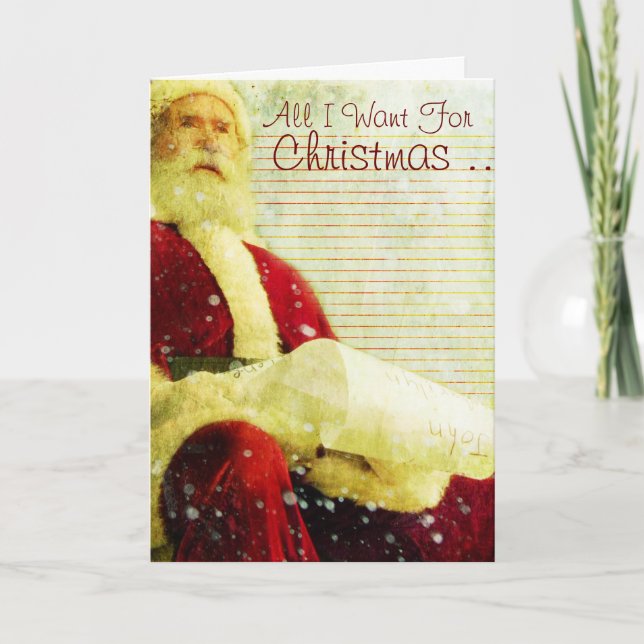 Tarjeta Festiva The Christmas List (Anverso)