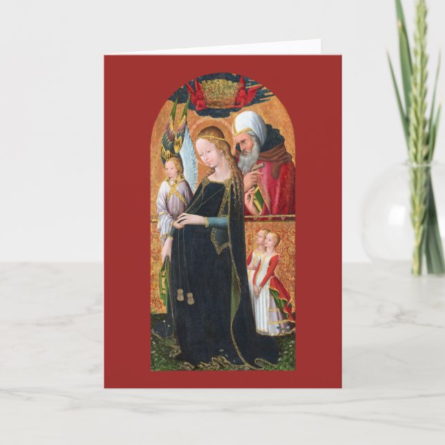 Tarjeta Festiva The Expectant Madonna with St. Joseph (Plain) (Anverso)