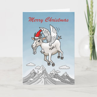 Tarjeta Festiva The Flying Christmas Goat