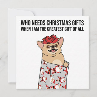 Tarjeta Festiva "The Greatest Gift" – Funny Dog Christmas Card