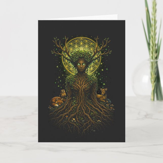Tarjeta Festiva The Green Mother (Anverso)