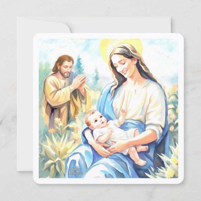 Tarjeta Festiva The Holy Family - Nativity (Anverso)