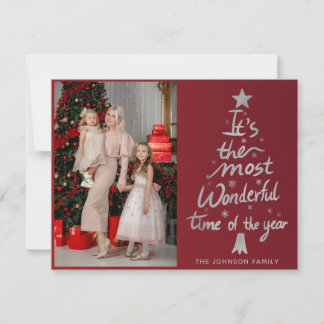 Tarjeta Festiva The Most Wonderful Time Of The Year Elegant Photo 