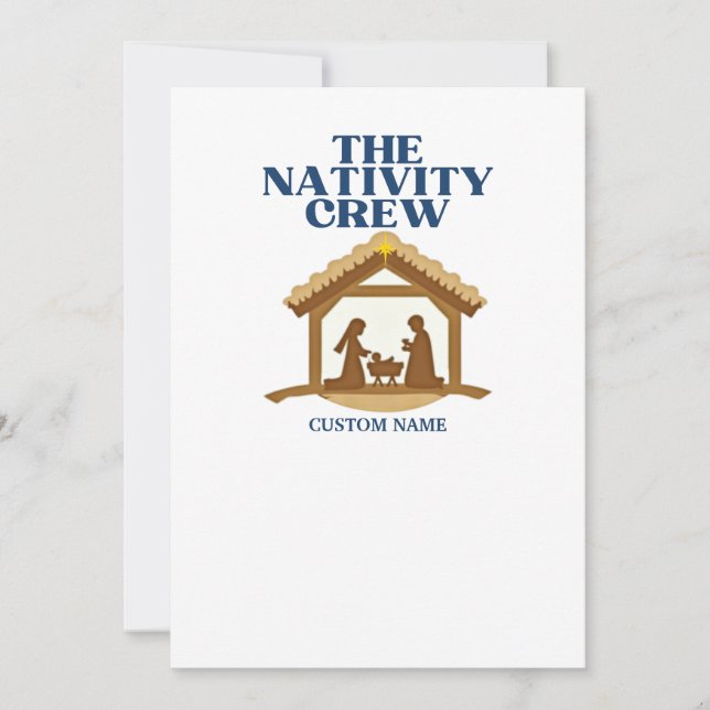 Tarjeta Festiva The Nativity Crew Faith Matching Family (Anverso)