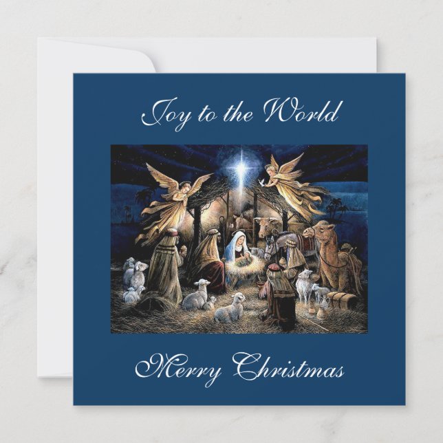 Tarjeta Festiva The Nativity of Baby Jesus Christmas Greetings (Anverso)