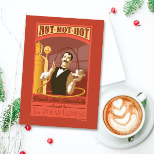 Tarjeta Festiva The Polar Express   Chocolate Caliente Arte Antigu