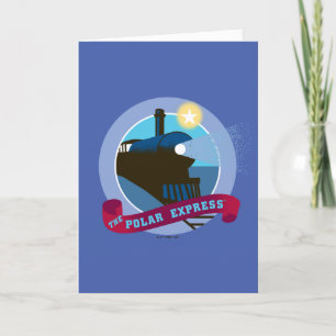 Tarjeta Festiva The Polar Express   Insignia de Tren Antiguo