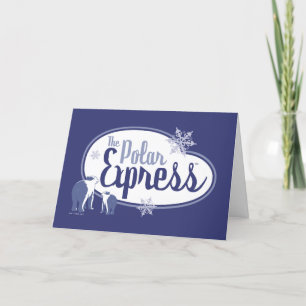 Tarjeta Festiva The Polar Express Osos Polares Gráfico Retro
