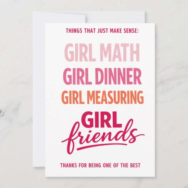 Tarjeta Festiva Things That Just Make Sense Friendship Card (Anverso)