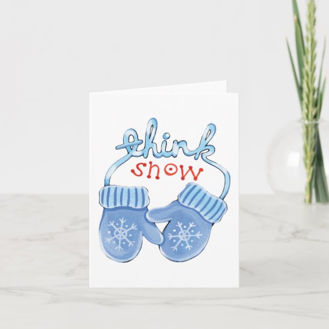 Tarjeta Festiva Think Snow Mitts (Anverso)