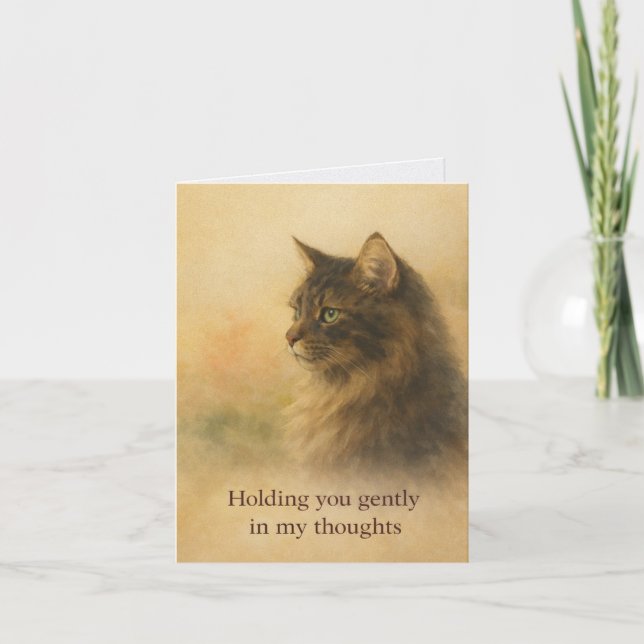 Tarjeta Festiva Thinking of You Cat Card | Gentle Support (Anverso)