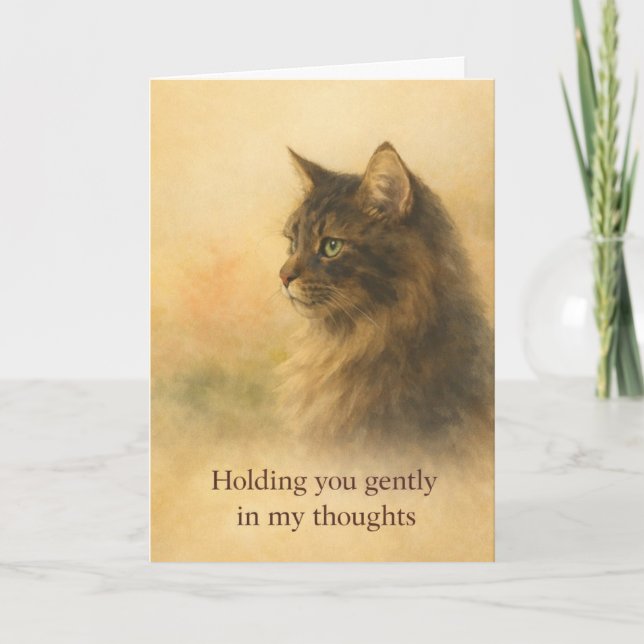 Tarjeta Festiva Thinking of You Cat Card | Gentle Support (Anverso)