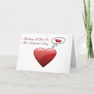 Tarjeta Festiva Thinking Of You On Valentine's Day Card