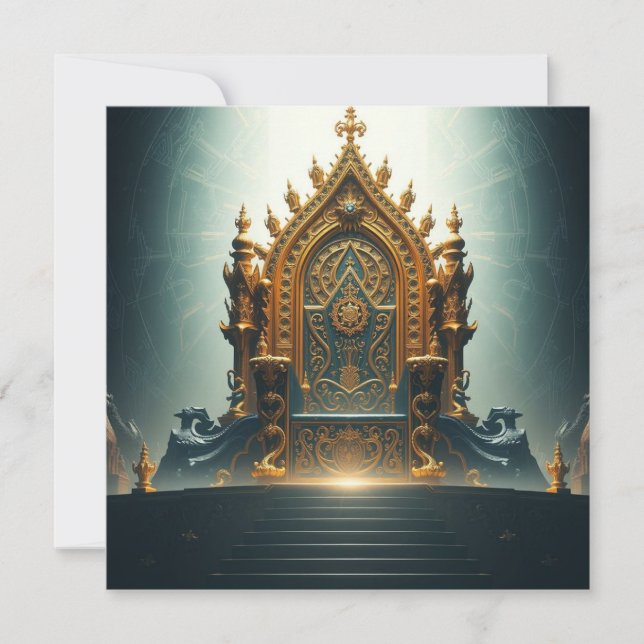 Tarjeta Festiva „Thron der Götter – Sitz der himmlischen Macht“ (Anverso)