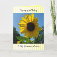 Tía de cumpleaños feliz, fotografía de girasol