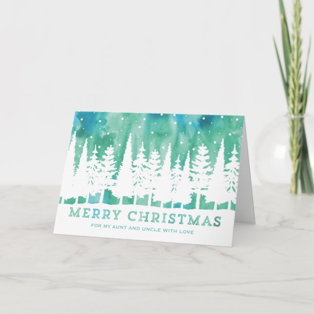 Tarjeta Festiva Tía del cielo acuático y Navidades Tío (Anverso)