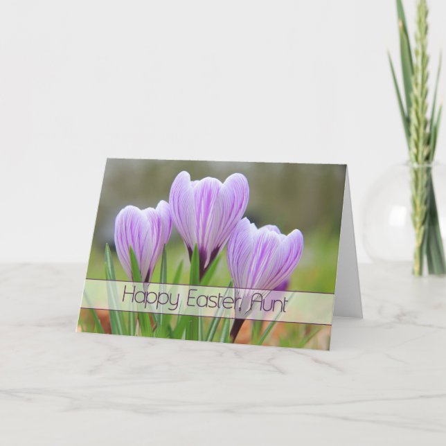 Tarjeta Festiva Tía Happy Easter Purple crocus (Anverso)