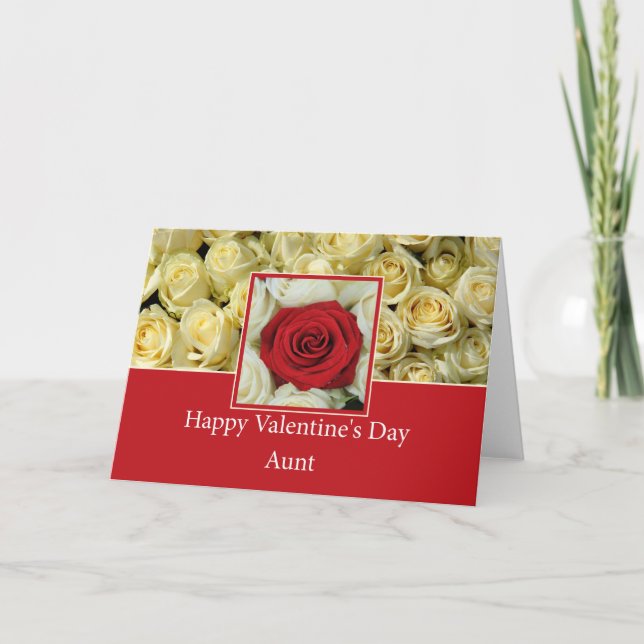 Tarjeta Festiva Tía Rosas del Día de San Valentín (Anverso)