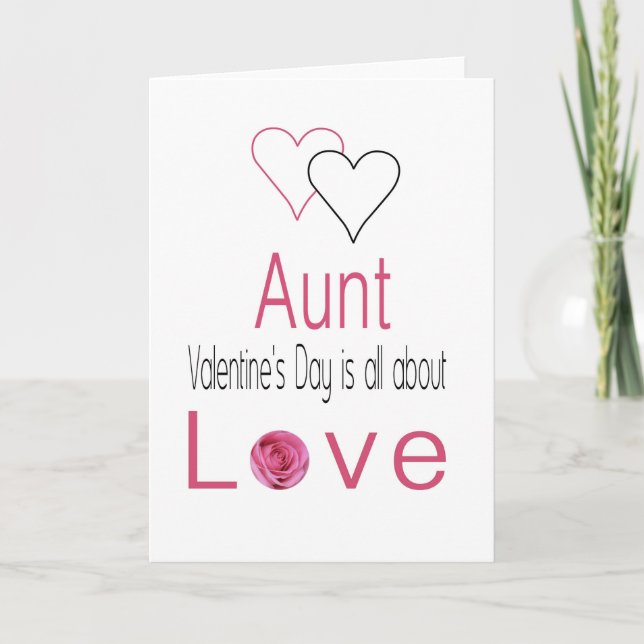 Tarjeta Festiva Tía Rosas del Día de San Valentín (Anverso)
