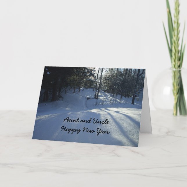 Tarjeta Festiva Tía y tío Feliz Año Nuevo (Anverso)