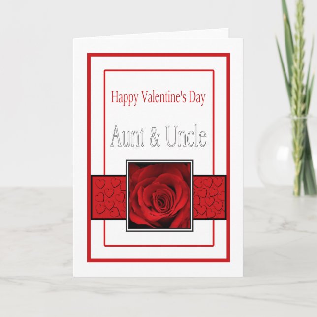 Tarjeta Festiva Tía y tío Rosas de San Valentín (Anverso)