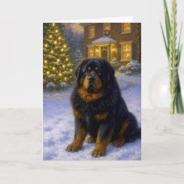 Tarjeta Festiva Tibetan Mastiff Holiday Card