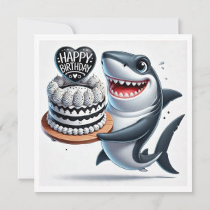 Tarjeta Festiva Tiburón de cumpleaños feliz