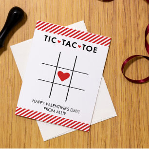 Tarjeta Festiva Tic Tac Toe Día de San Valentín, Niño de San Valen