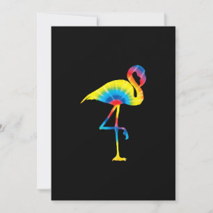 Tarjeta Festiva Tie Dye Flamingo Rainbow Print Bird Animal Hippie