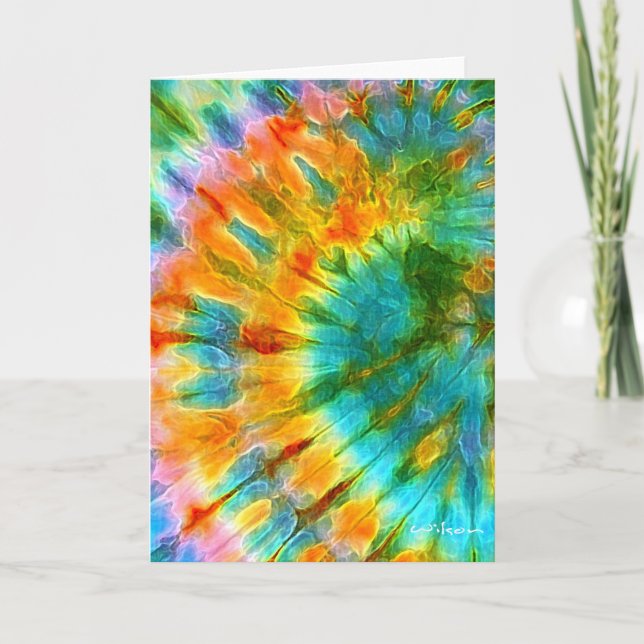 Tarjeta Festiva Tie Dye Greeting Card (Anverso)