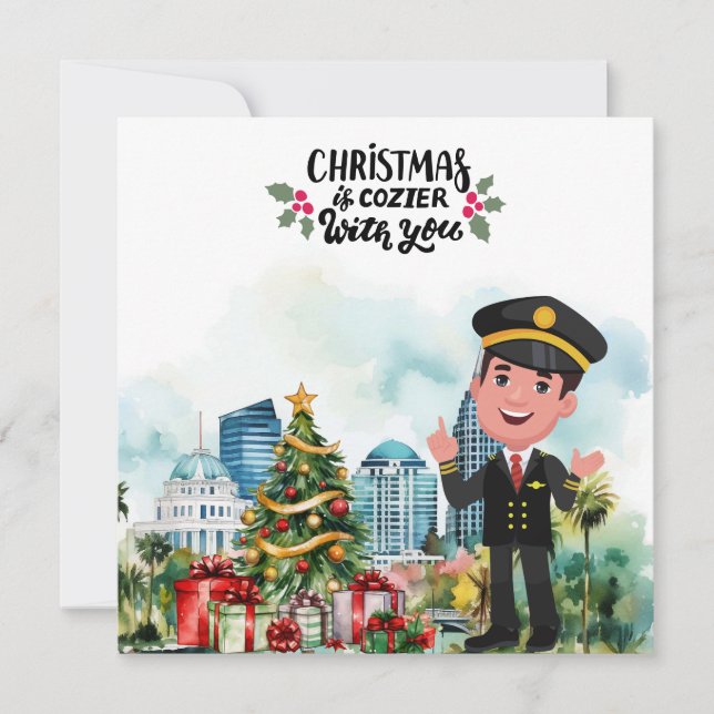 Tarjeta Festiva Tiempo de Navidades piloto en Florida (Anverso)