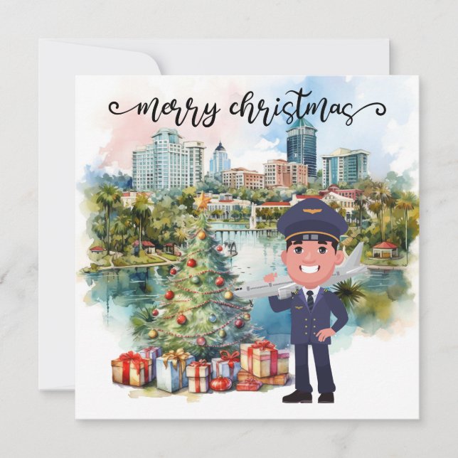 Tarjeta Festiva Tiempo de Navidades piloto en Florida (Anverso)