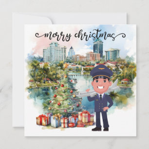 Tarjeta Festiva Tiempo de Navidades piloto en Florida