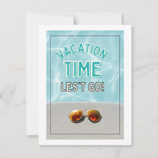 Tarjeta Festiva Tiempo de vacaciones, vamos (Anverso)
