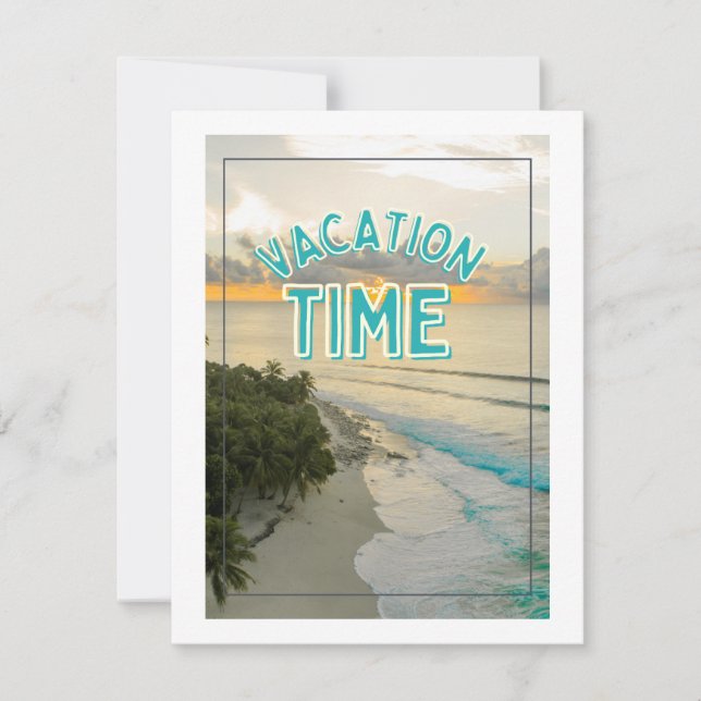 Tarjeta Festiva Tiempo de vacaciones, vamos (Anverso)