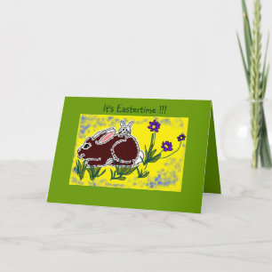 Tarjeta Festiva Tiempo divertido de Pascua del conejito