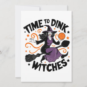 Tarjeta Festiva Tiempo para brujas de Dink Spooky Pickleball Hallo
