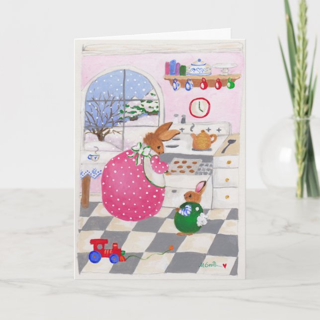 Tarjeta Festiva tiempo para hornear galletas (Anverso)