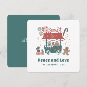 Tarjeta Festiva Tienda moderna de dulces para Navidades caprichoso