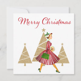 Tarjeta Festiva Tiendas de mujeres viticulentas de 1950