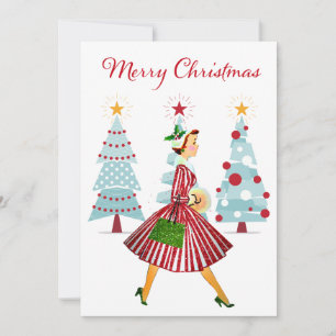 Tarjeta Festiva Tiendas de mujeres viticulentas de 1950