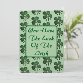 Tarjeta Festiva Tienes La Suerte Del Shamrock Verde Irlandés 2025