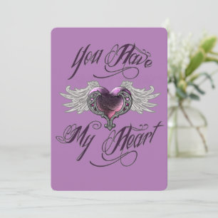 Tarjeta Festiva Tienes Mi Corazón Rosa