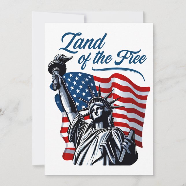 Tarjeta Festiva Tierra de los libres - Patriótico (Anverso)