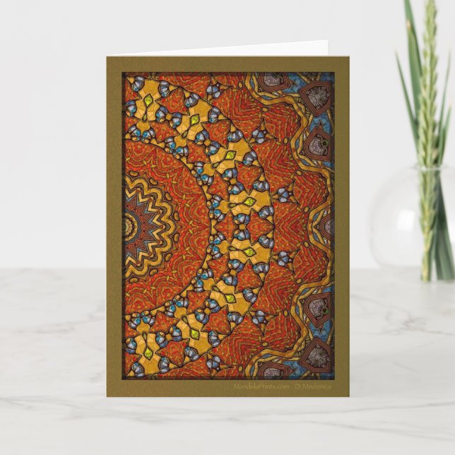 Tarjeta Festiva Tierra digital Mandala (Anverso)